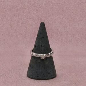 Bradford Exchange Sterling Silver Diamond Cluster Promise Ring Size 7.5